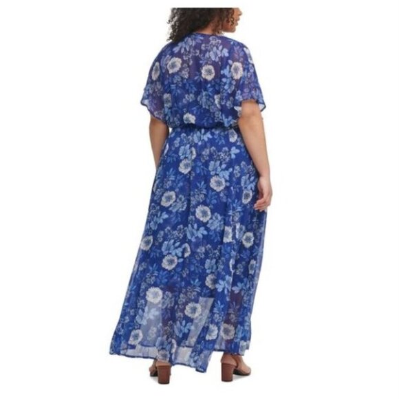 Tommy Hilfiger Womens Blue Lined Dolman Sleeve Maxi Dress Plus 22W​ - Picture 3 of 14